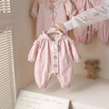 Spring autumnew arrival double-layer jumpsuit baby jacket outing clothes baby girl hooded newborn romper