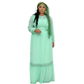 supply of african plus size women's long skirt  patchwork chiffon dress headscarf * three-piece set