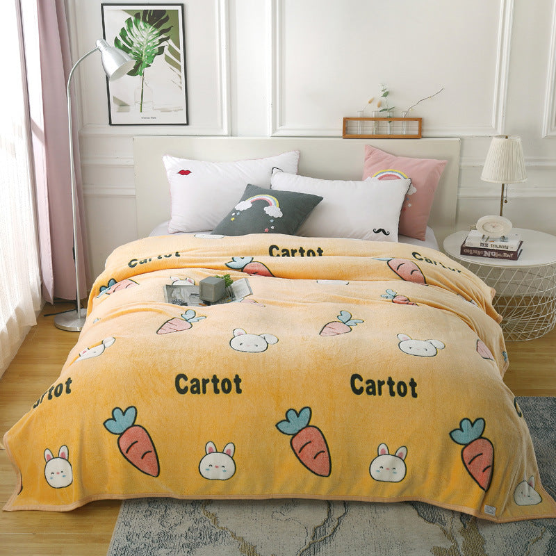 Snowflake fleece blanket Farai fleece sheet person double gift thickened coral fleece autumn and winter sleeping lunch break blanket wholesale