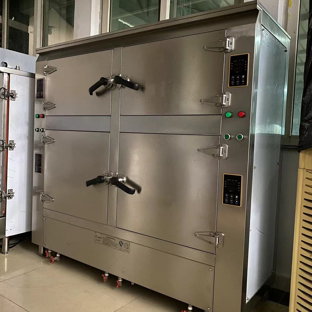 Four-door seafood steaming box Commercial intelligent 380V electric steaming cabinet Hotel restaurant catering stew soup steaming rice all-in-one machine