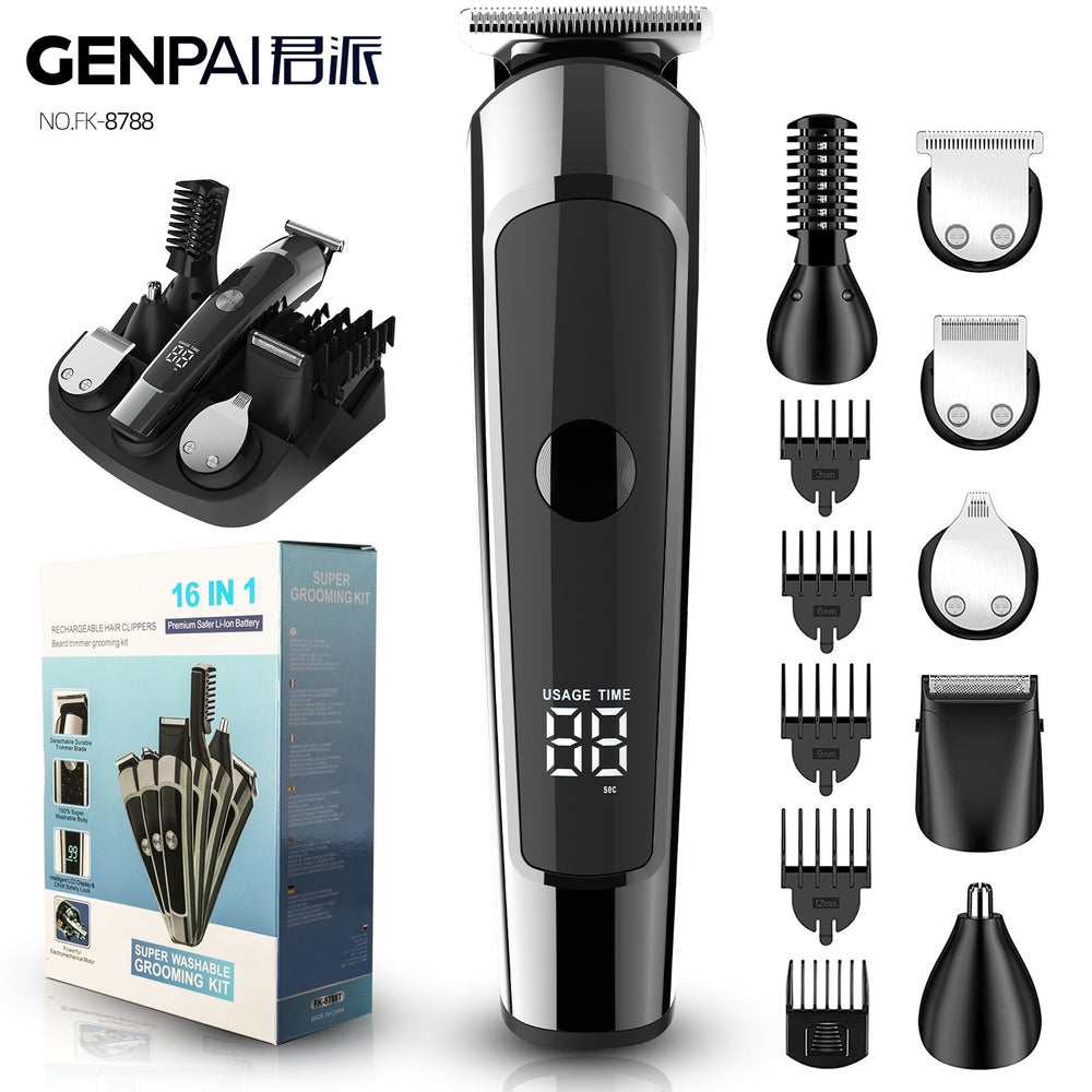 Hair salon special multi-function electric hairdressing electric hair clipper hair suit washable six-in-one for home oil head carving