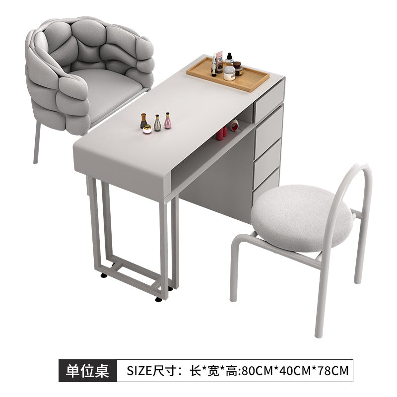 Cream style manicure table and chair set Japanese single double manicure light luxury Internet celebrities ins manicure shop manicure table