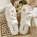 Popular flower slippers for women thick solenon-slipnew arrivalfashionsummer fairy style sandals flats beach shoes