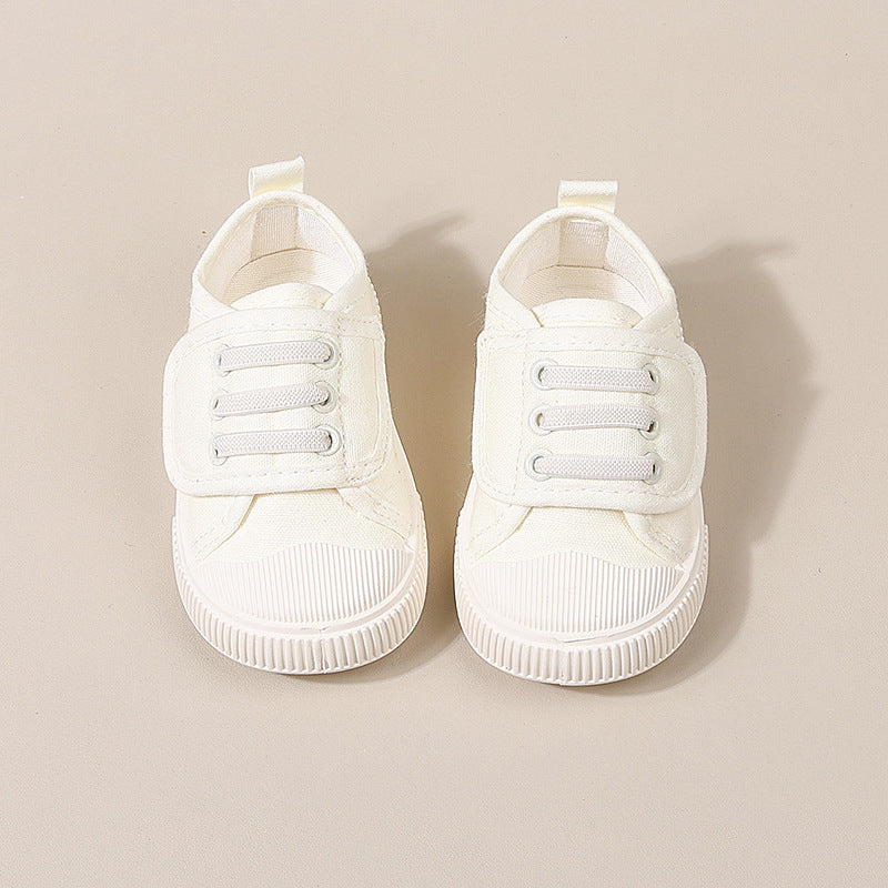 Kids' canvas shoes - breathable spring/autumn fashion sneakers for boys and girls - anti-slip velcro closure, soft sole