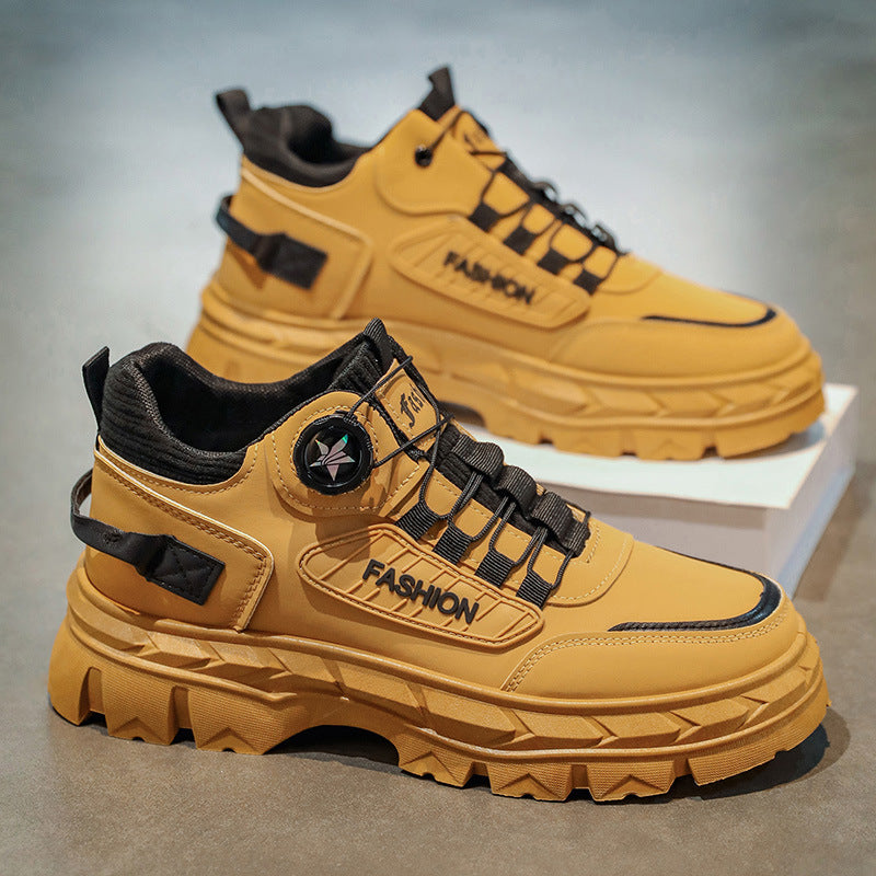 Martin boots autumn 2025 new men's shoes trendy versatile waterproof non-slip swivel buckle high-top work boots hot seller