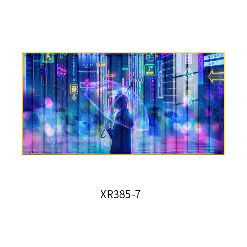 LED lighting luminous lighting painting cyberpunk Internet cafe hanging painting e-sports hotel room decoration background wall mural