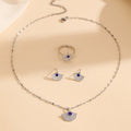 [necklace] women's gemstone fashion cross-border electroplating niche pendant earrings ring classy light luxury clavicle chain jewelry