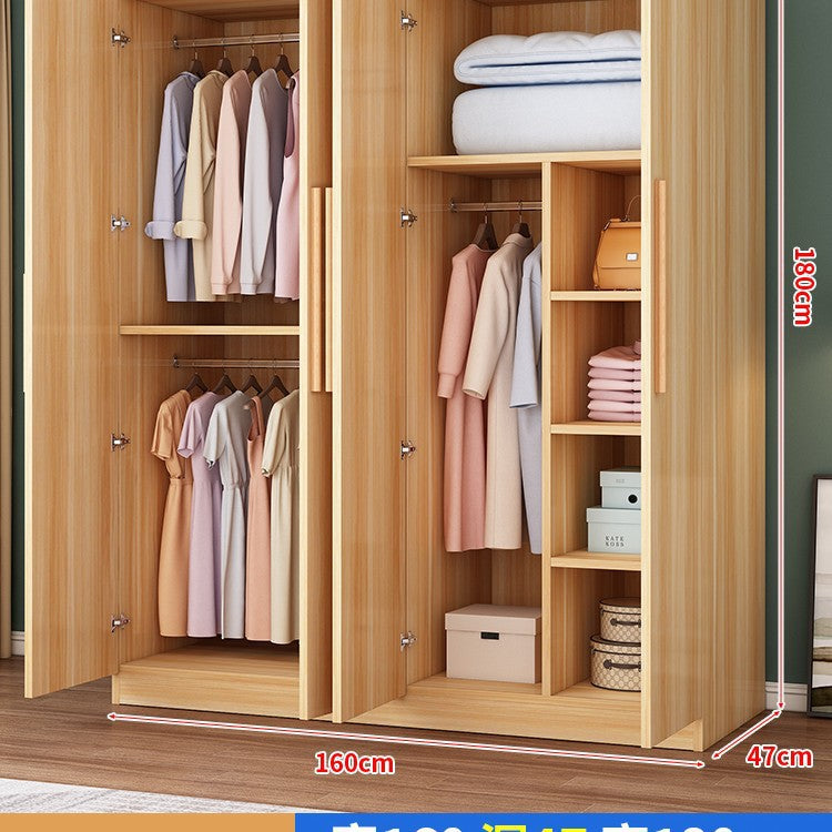 Wardrobe household bedroom wardrobe economical rental room small apartment simple assembly solid wood storage large wardrobe