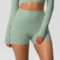nude high waist yoga shorts quick-drying breathable tight flap pocket pants outdoor cycling sports running fitness pants