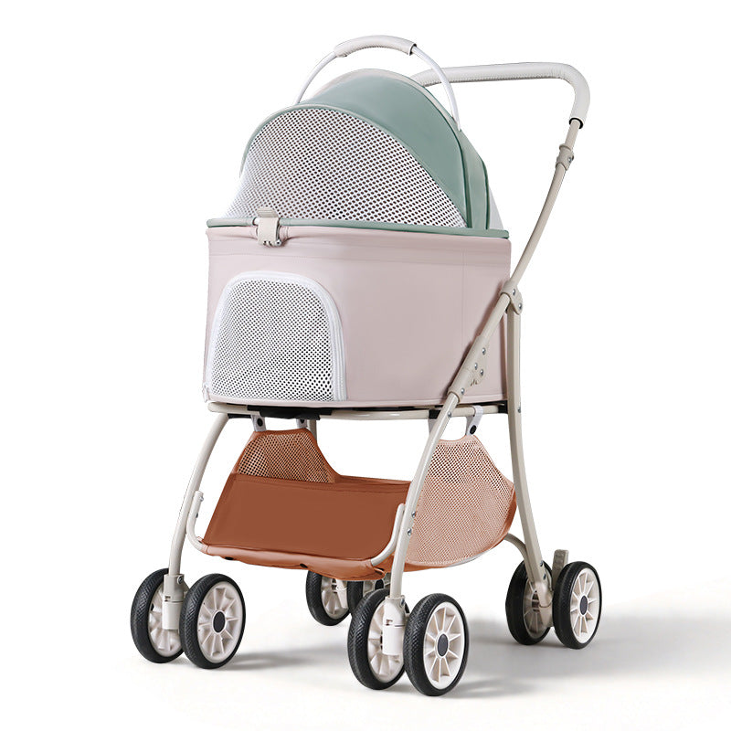 hot-selling pet stroller for cats and dogs, small dogs, cats, teddy stroller, lightweight and foldable for outings