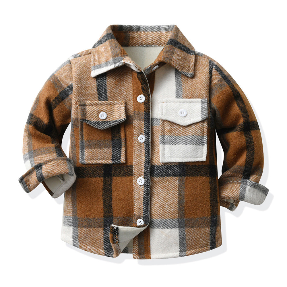 Export children's clothing boys multi-color patchwork plaid shirt long sleeves preppy style autumnew arrivalspring & fallkidstops