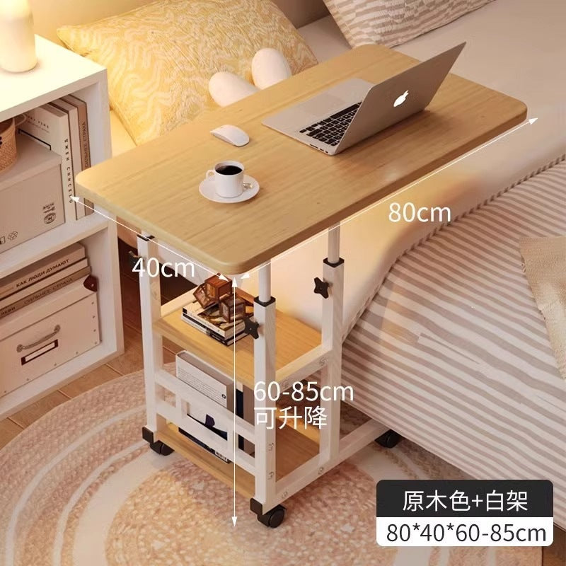 Bedside table with wheels casual small table bedroom for home student desk simple adjustable dormitory lazy computer desk