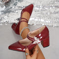 2026 summer new arrival: plus-size women's casual comfortable fashion bow chunky heel high heels - one size fits most
