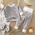 Kids' thermal underwear set, baby thickened autumn and winter clothes, boys' and girls' long johns, infant fleece-lined loungewear