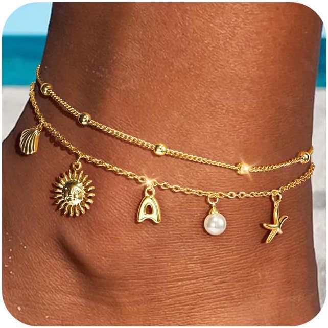 stylish trend glossy shell pearl anklet that does not fade when exposed to water, accessible luxuryclassy gift