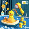 Big boat set + water-spraying turtle + large shower set [rechargeable version]