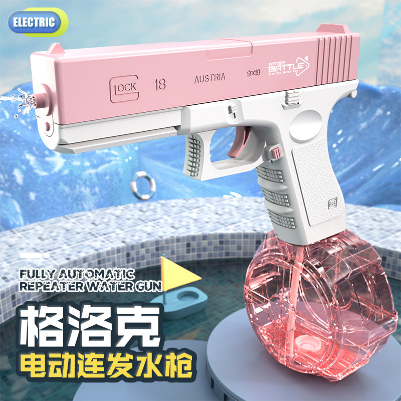 New glock electric water gun toy - automatic, high-pressure, powerful water blaster for kids - perfect for outdoor water fights and beach fun!