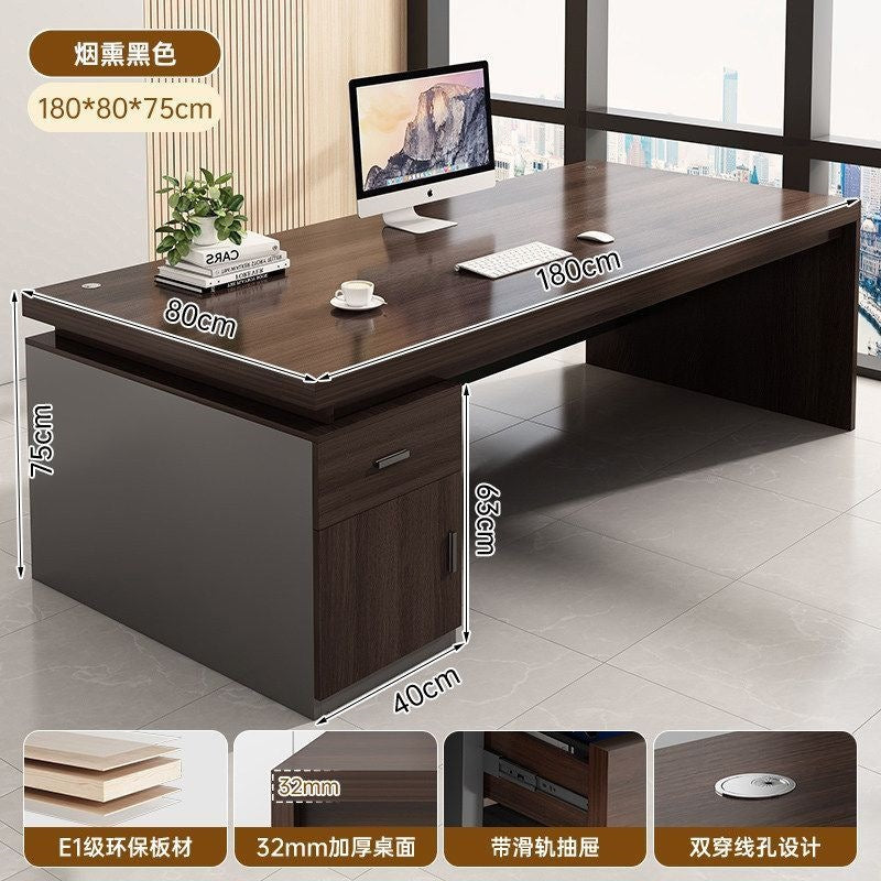 Modern home office desk computer table chair set - thickened desktop study desk - executive office writing desk
