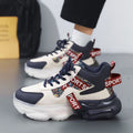 Men's spring new air cushion shock absorption running sneakers - men's work & casual versatile thick sole height increasing shoes