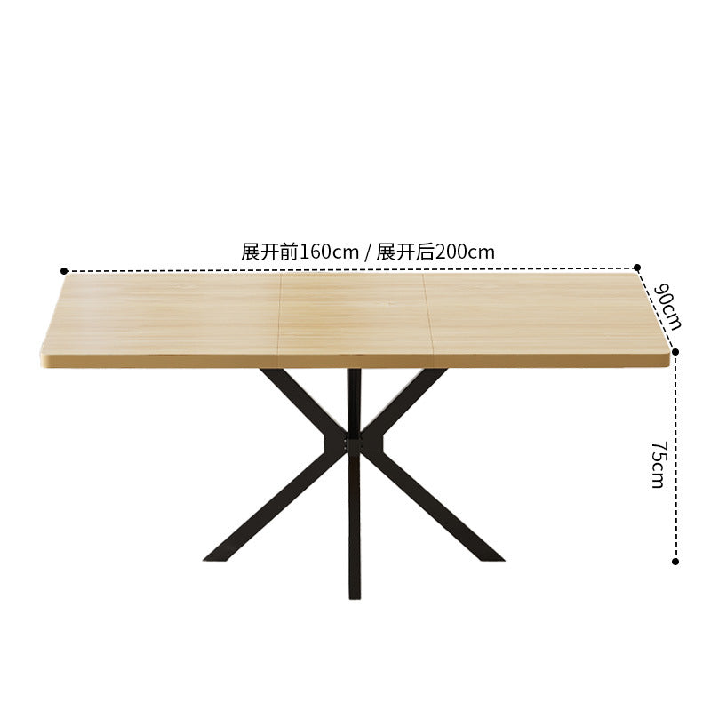 Custom-made nordic style dining table: modern minimalist rectangular pull-out design for small spaces, light luxury restaurant table