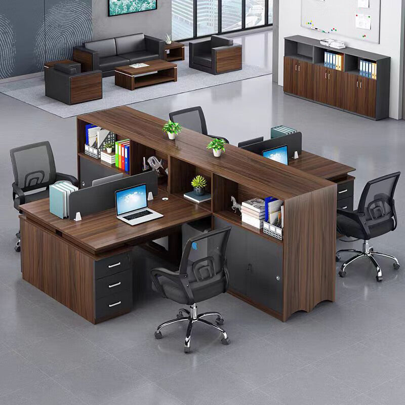 Screen desk cabinet combination staff partition office booth single slot including keyboard tray storage computer desk