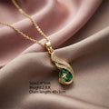 Stylishaccessible luxuryfashionbest selling copper inlaid zirconium phoenix necklace women's casualeasiest for match non-fading elegant collarbone chain earrings