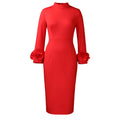 C8638 european and american cross-border half turtleneck elegant silm elegant ol long sleeve stereo flower foreign trade dress