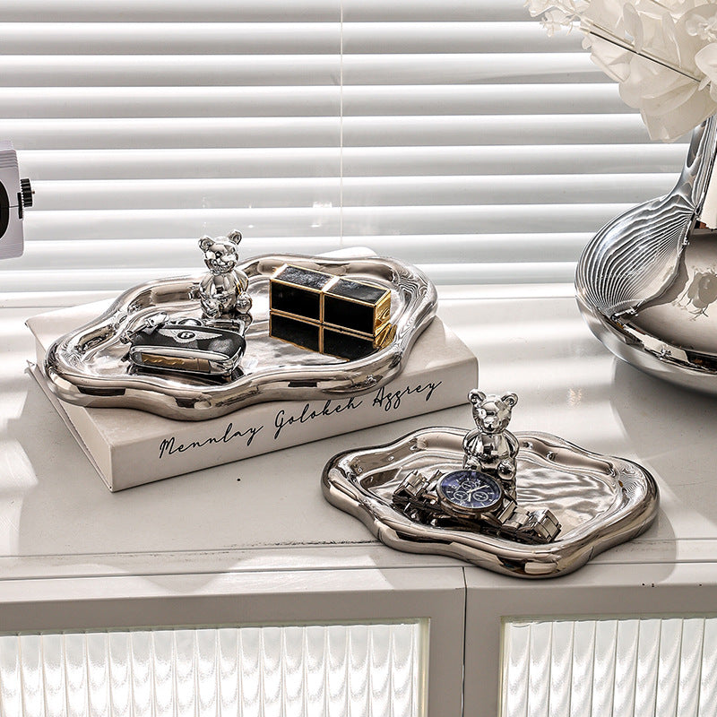 Inspopular same style electroplating photo props desktop jewelry storage display tray tea break stall accessible luxury display tray