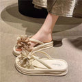 New fairy flower slippers platform soft sole 2025 one-strap summer new women's summer versatile beach slippers
