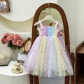 【custom wholesale】girls' dresses  summer new style butterfly wing chic baby girl birthday dress