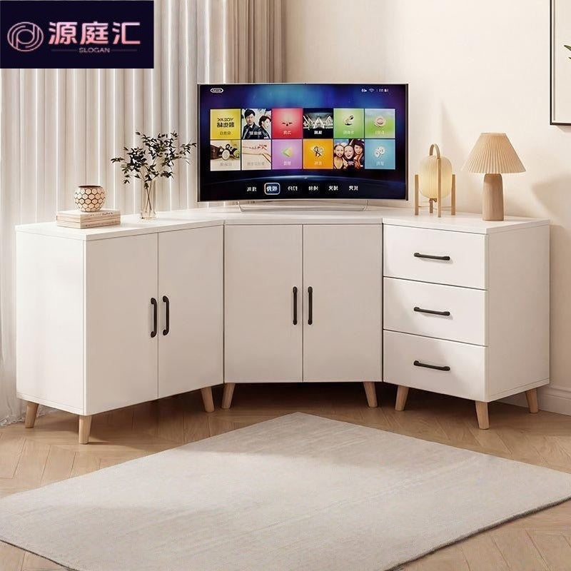 Corner cabinet multifunctional triangular tv stand minimalist creative storage cabinet european light luxury tv cabinet storage unit