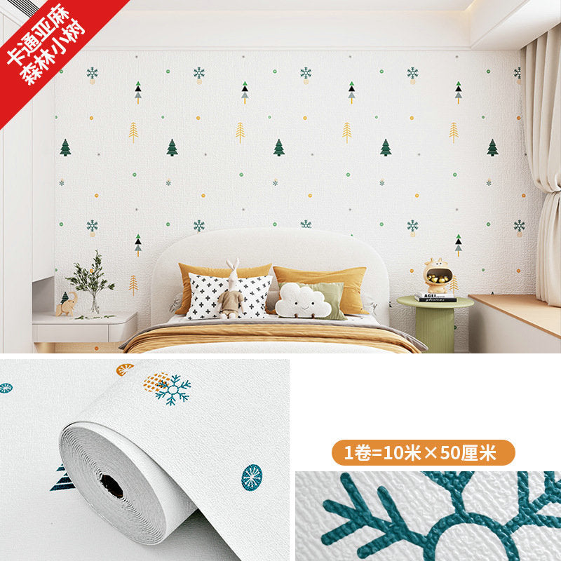 Super thick wallpaper, self-adhesive diatom mud, linen wall sticker, soft and hard wall covering, wall covering, renovation of living room, bedroom background wallpaper