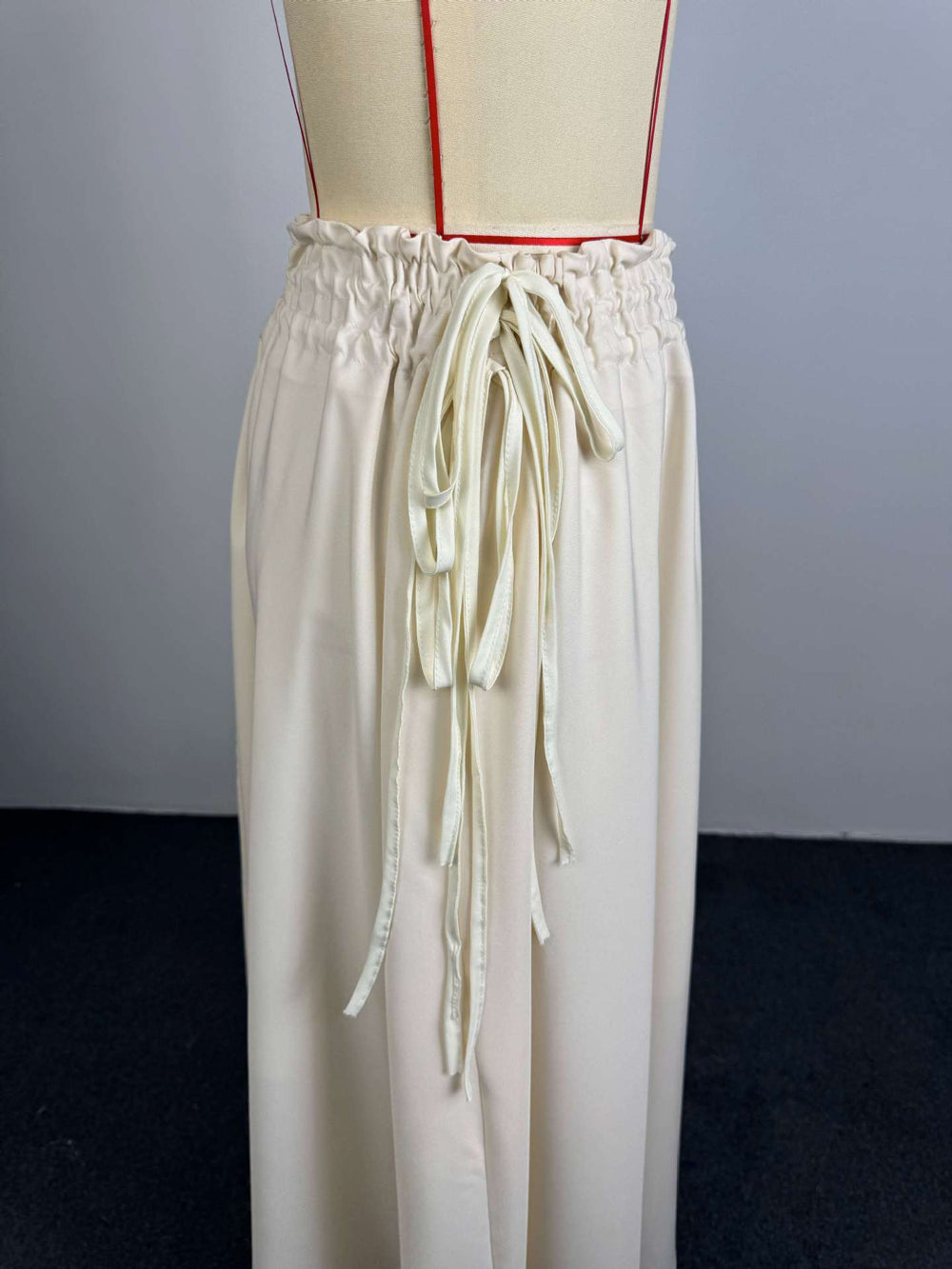 European and american cross-border women's fashion:  summer new arrival - high-waisted, slimming, tie-waist, solid color, casual, versatile, long midi skirt