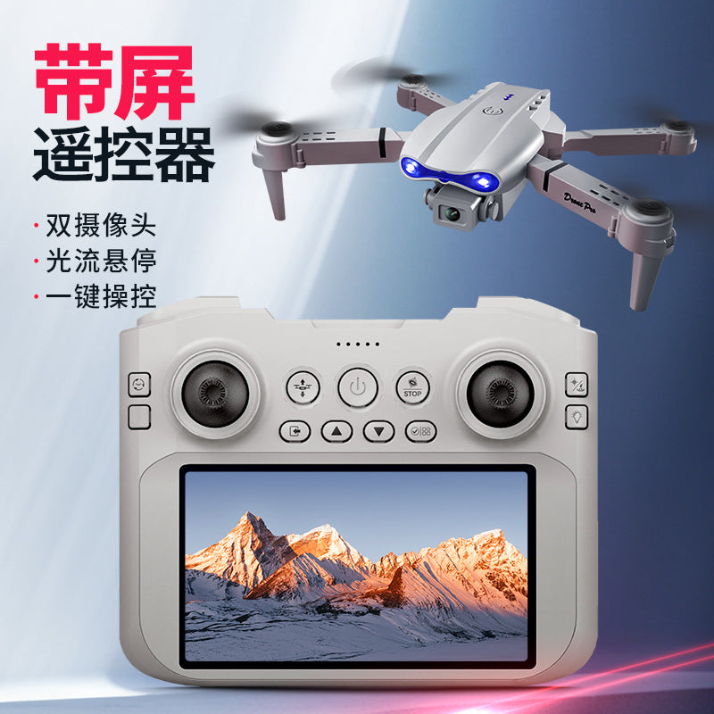 e99 drone aerial photography remote control quadcopter with screen, optical flow positioning, and hd camera