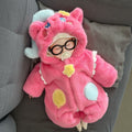 Baby cartoon clothes winterthickenedheattech jumpsuit baby winter clothes super cute rompersfleece-lined haki rompers
