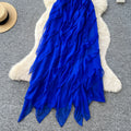 Vacation style haltersexy big backlessdress women's summer blue ruffles hot girl style long skirt slimming look fairy spirit