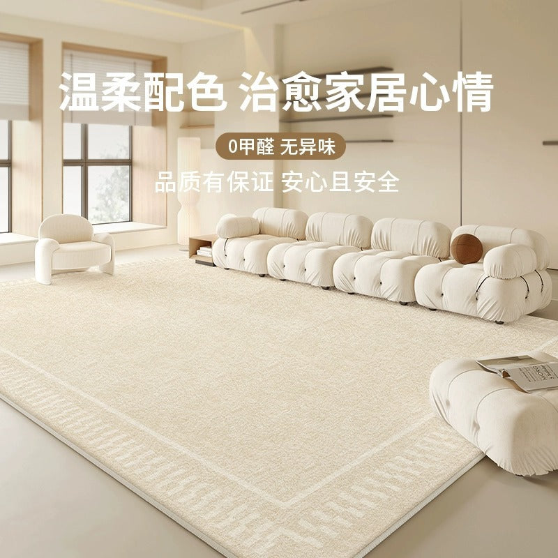Carpet living room  new bedside bedroom light luxury high-end cream style room floor mat thick no-wash and wipeable
