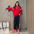Girls' activewear set - spring/autumn  new collection - trendy hoodie and sweatpants two-piece outfit for girls (sizes for mid-to-large children)