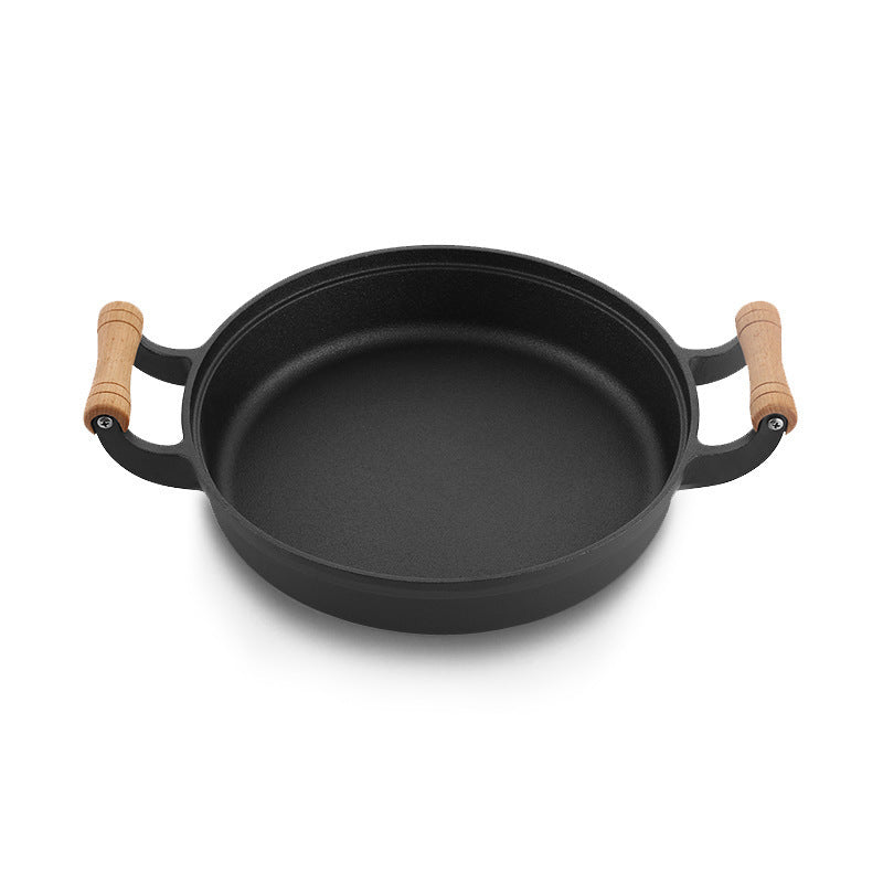 Cast iron pan Thickened binaural pan Uncoated pancake pan Raw iron pan Non-stick pancake pan Frying pan