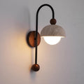New chinoiserie medieval yellow travertine walnut wall lamp retro living room bedroom bedside stair corridor aisle atmosphere lamp