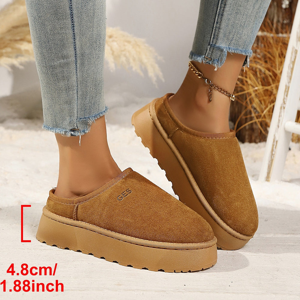 Exportplus size half slippers women's winter cotton shoes winternew arrivaloutwearheattech one-leg thick sole snow boots