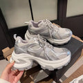 Women's chunky platform mesh breathable silver dad shoes - 2025 summer new fashion, height increasing, versatile casual sneakers