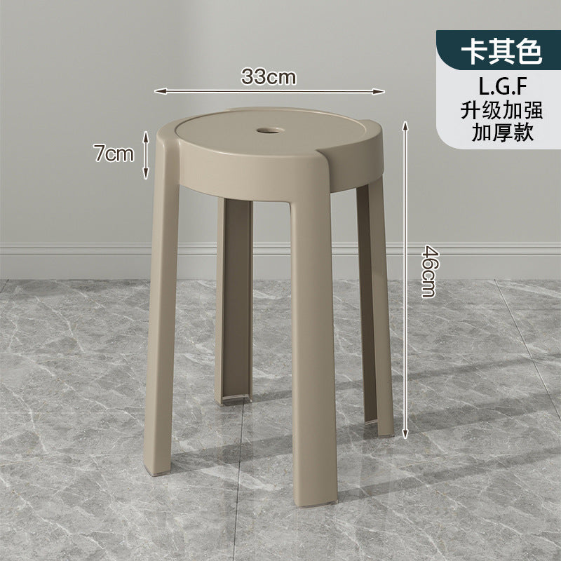 Popular plastic stool for home stackable thickened high stool windmill round plastic stool casual restaurant spare dining table and chairs