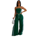 C7056 european and american style summer women's outfit: sexy bandeau top with flowy straight-leg pants - trendy export fashion