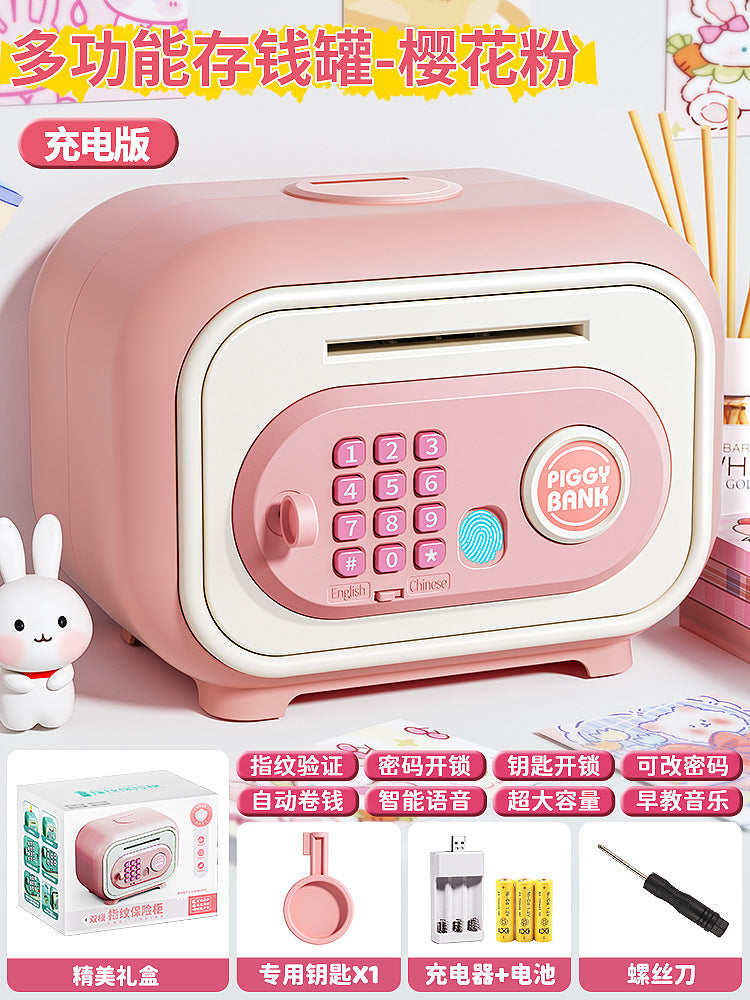 Piggy Bank 2024 New Children's Girls Only Can't Get In Safe Cabinet Boys Large Capacity Password Box Savings