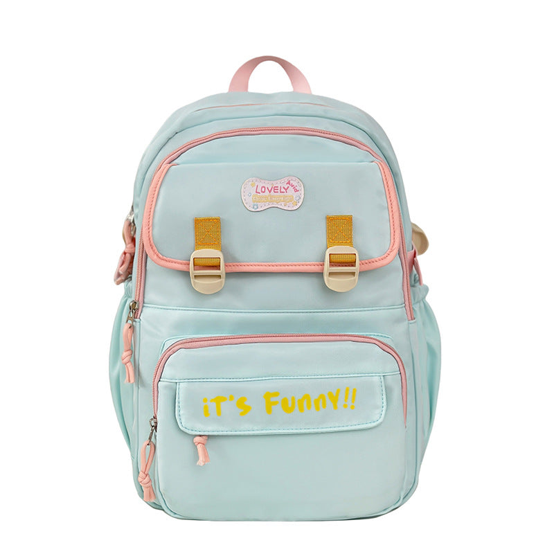 New college style backpack casual simple large capacity schoolbag fashion trend backpack cute junior high school schoolbag