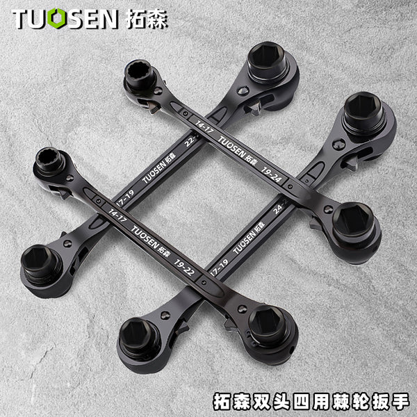 Tuosen Hardware Tools Shelfworker Quick Wrench Multifunctional Double Head Two-way Four-purpose Hexagonal Sleeve Ratchet Wrench