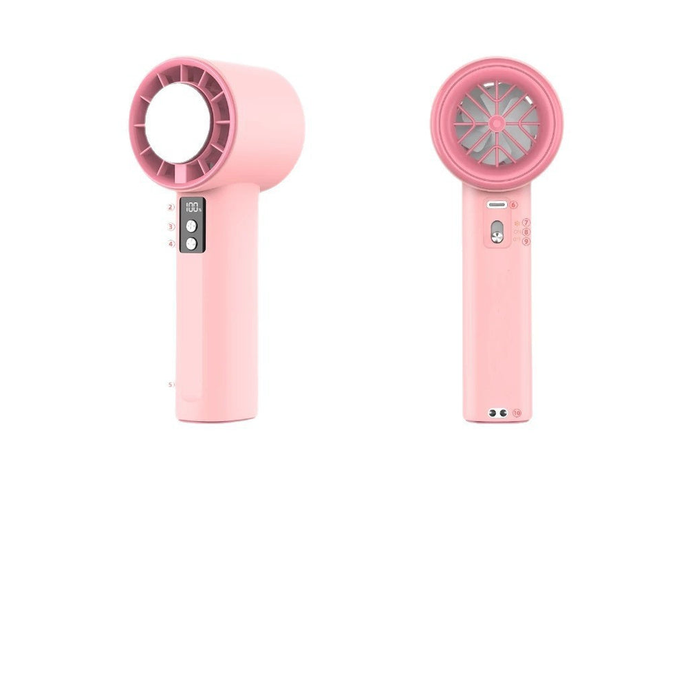 high-speed handheld cooling fan usb rechargeable mini digital display turbine violent high wind small fan s006