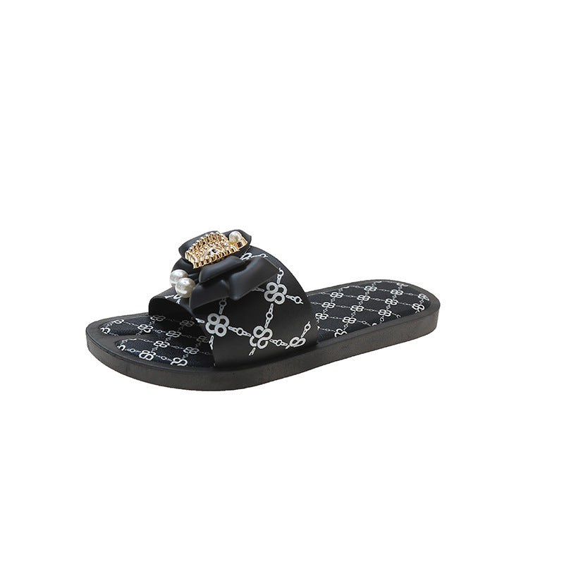 2024 summer women's outdoor slippers - fashionable bowknot soft sole casual thong sandals - chic fairy style beach slides