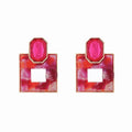 European and american cross-border retro hollow-out stud earrings - fashionable design with heart, round, and geometric shapes - elegant and unique earrings for women